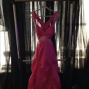 Niki Livas  long pink dress